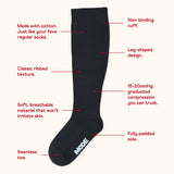Black 15-20mmHg Knee-High Compression Socks