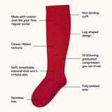 Red 15-20mmHg Knee-High Compression Socks