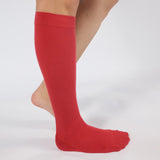 Classic Cotton Knee-High Compression Socks Red