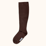 Classic Cotton Knee-High Compression Socks Brown
