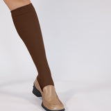 Classic Cotton Knee-High Compression Socks Brown