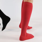 Classic Cotton Knee-High Compression Socks Red