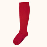 Classic Cotton Knee-High Compression Socks Red
