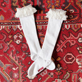 White Ruffle Knee-High Compression Socks