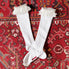 White Ruffle Knee-High Compression Socks
